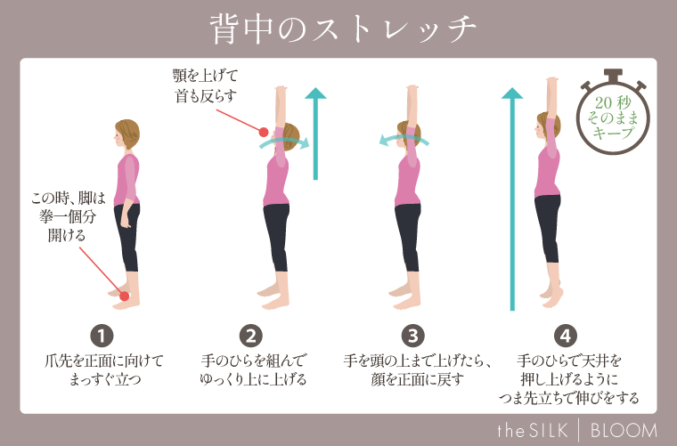 背中のストレッチ