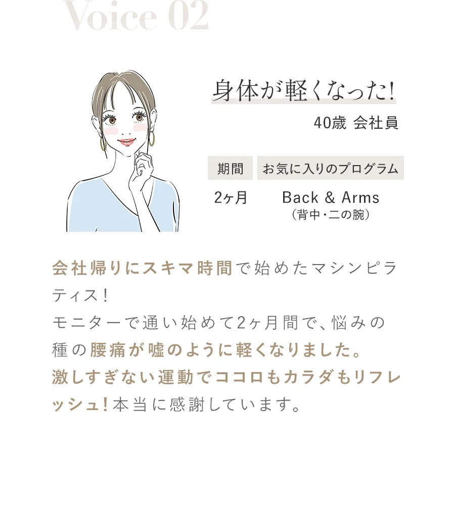 身体が軽くなった! 40歳 会社員