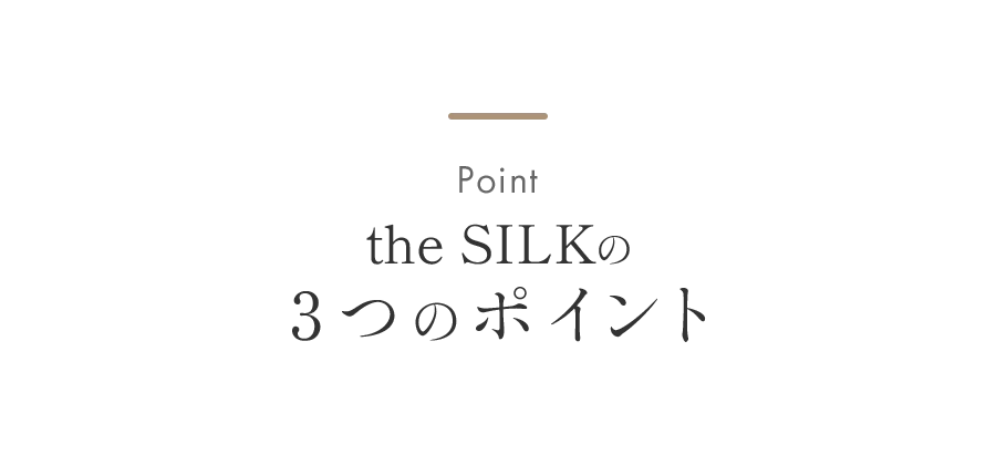 the SILKの3つのポイント