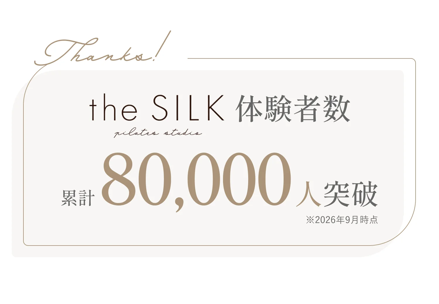 the SILK 累計体験者数 80,000人突破