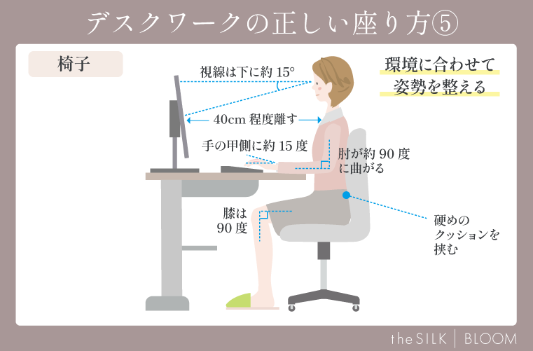 正しいデスクワークの椅子での座り方⑤