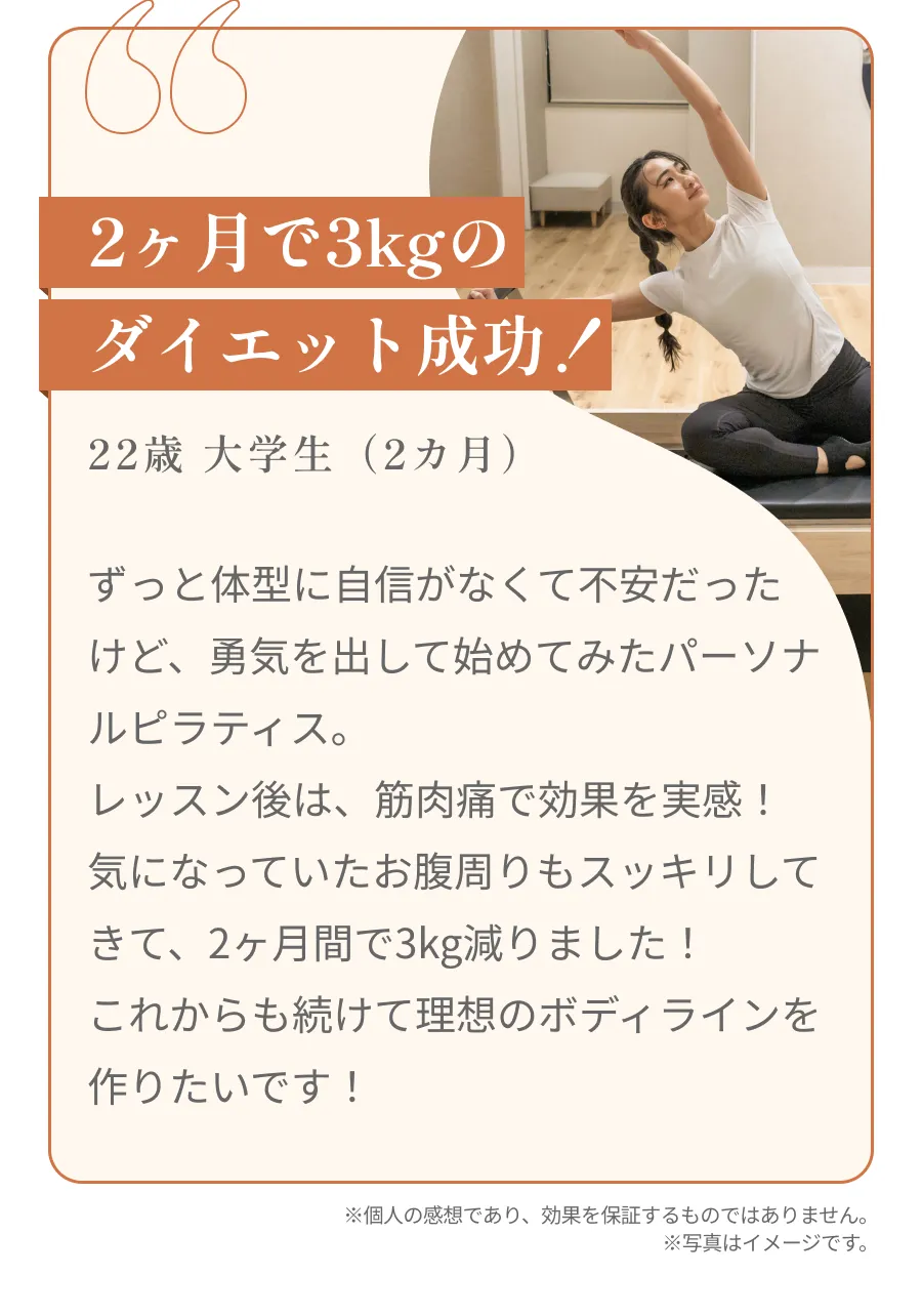 2ヶ月で3kgのダイエット成功！