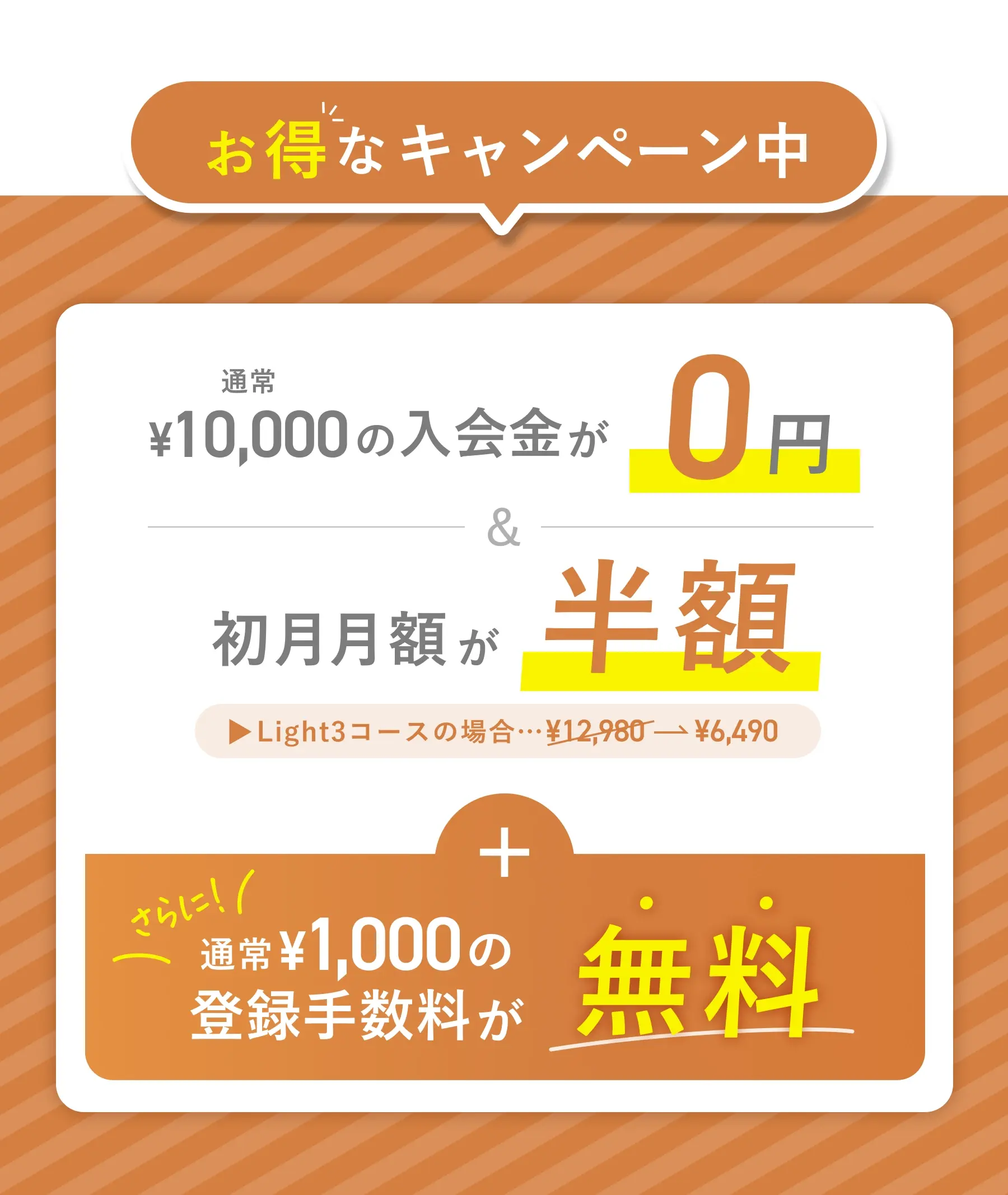 期間限定お得なキャンペーンプラン